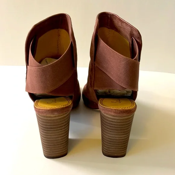 Splendid 'Open Toe Suede Booties, Burgundy, size 6.5 - Picture 6 of 11